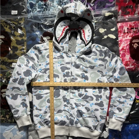 BAPE ABC Camo Double Shark Full Zip Hoodie 'White’ - Picture 2 of 9